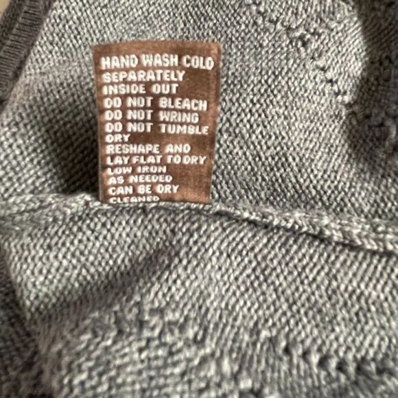 J McLaughlin Knit Crochet Knee Length Sweater Dress Size Small u Pointelle Patte - Picture 9 of 9